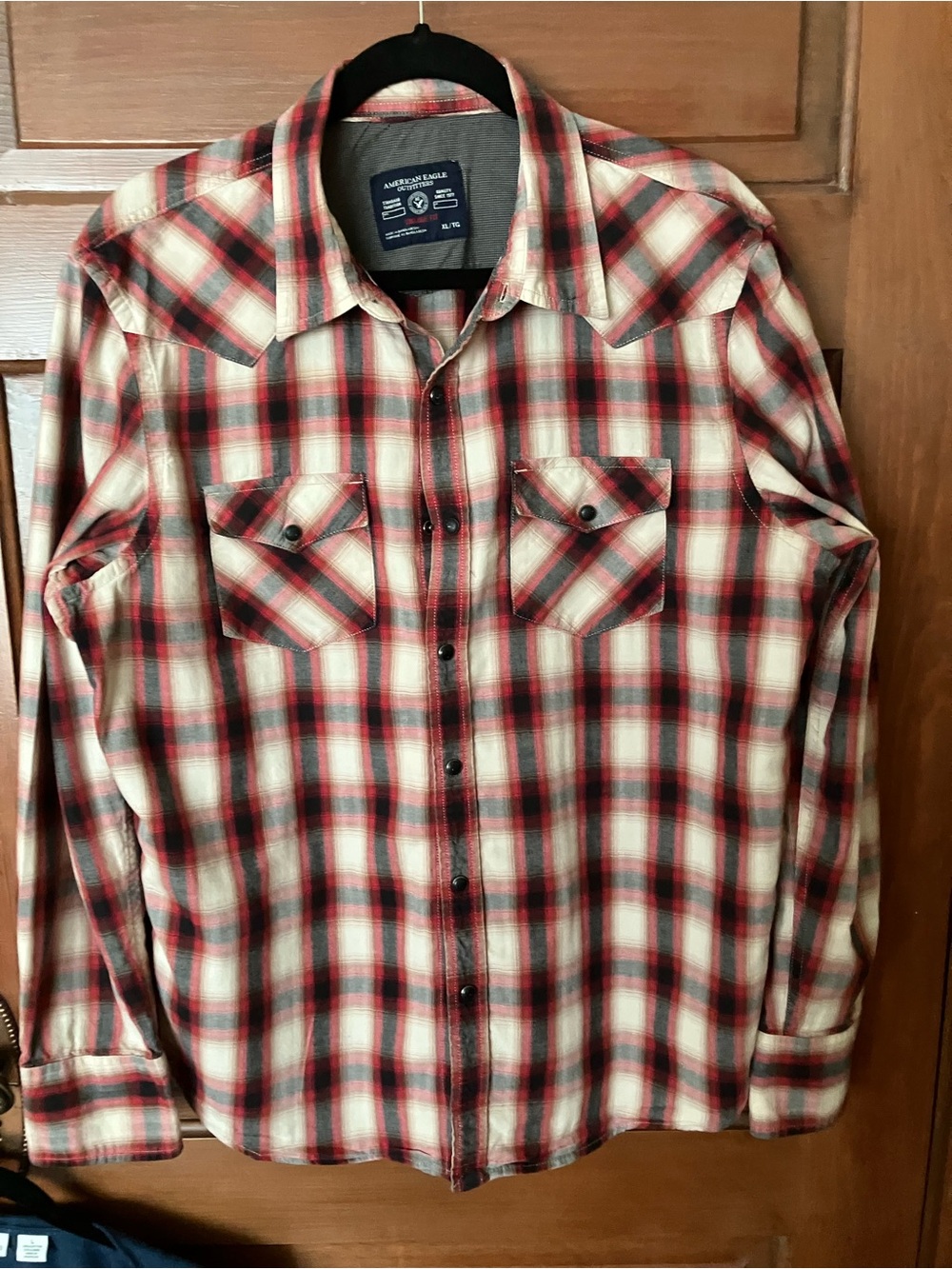American Eagle Outfitters Red Plaid Western Shirt Size XL